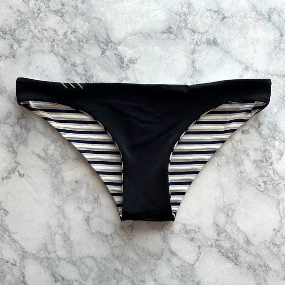 Anine Bing Black Striped Reversible Bikini Bottom - Picture 5 of 13